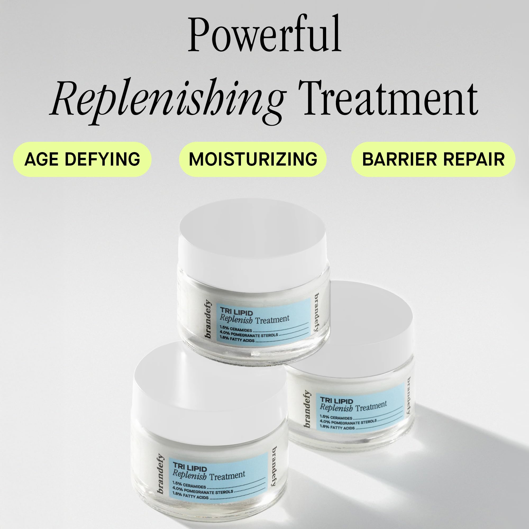 Brandefy Tri Lipid Replenish ceramide closeup showing rich texture
