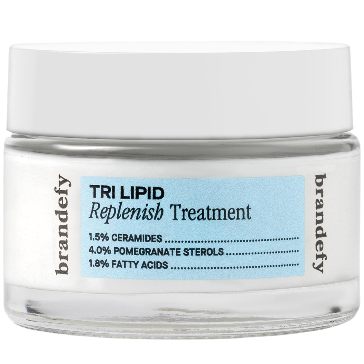 Brandefy Tri Lipid Replenish jar front for daily hydration