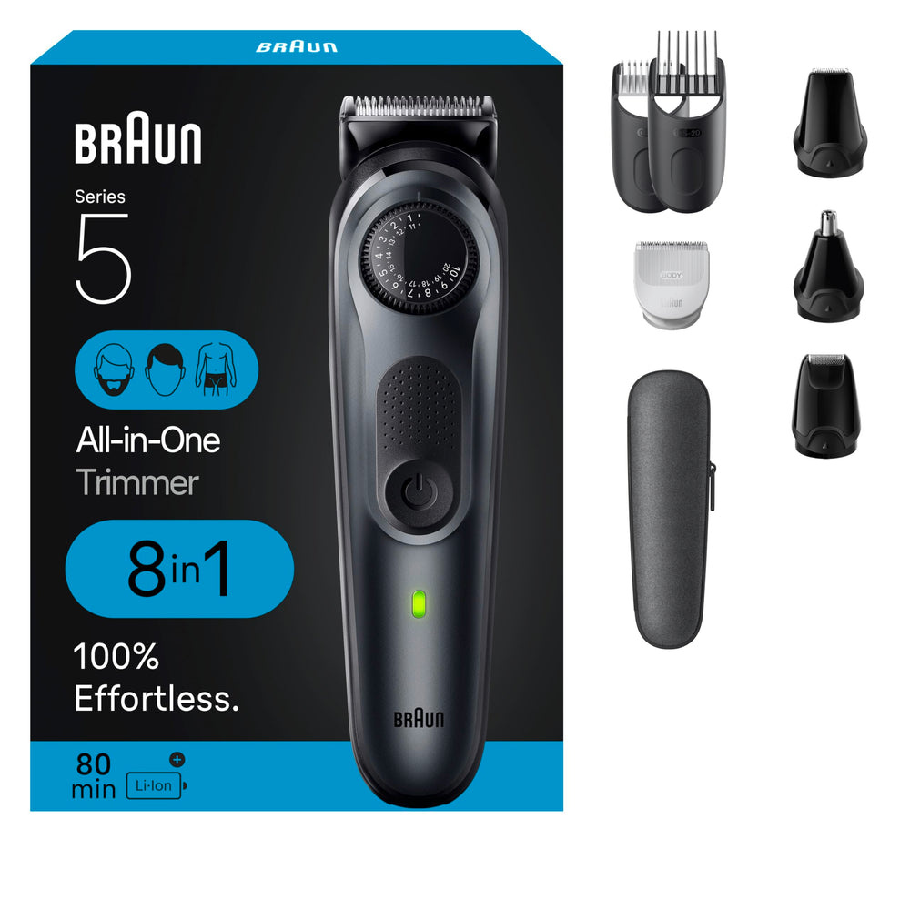 Braun 5471 all-in-one style kit front view ideal for at-home grooming versatility.