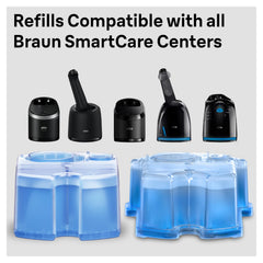 Bottle and cartridges suggest refreshing lemon aroma during cleaning.
