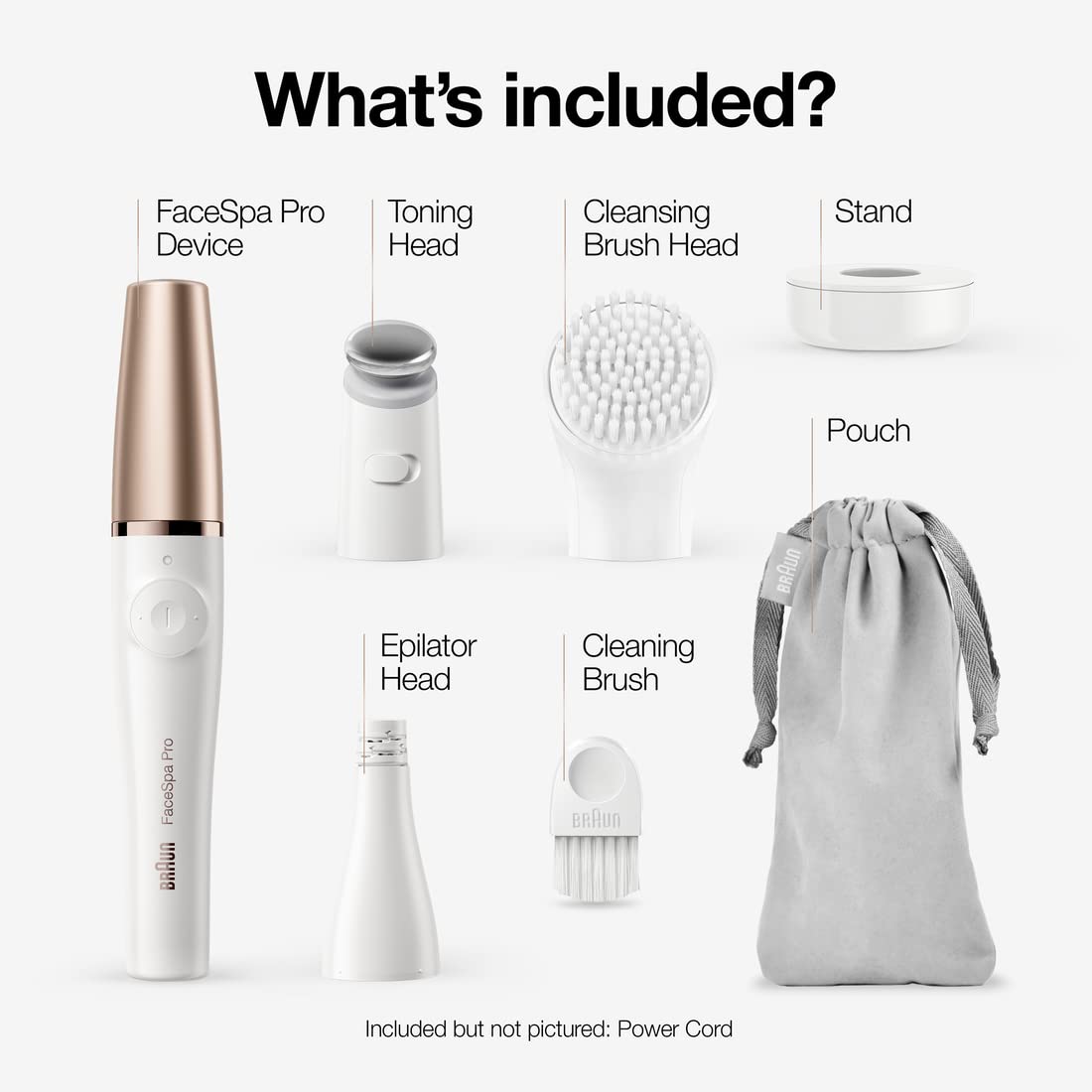Braun FaceSpa Pro 911 cleansing brush removes makeup for purified skin.