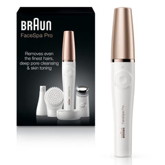 Braun FaceSpa Pro 911 epilator removes facial hair for lasting smooth skin.