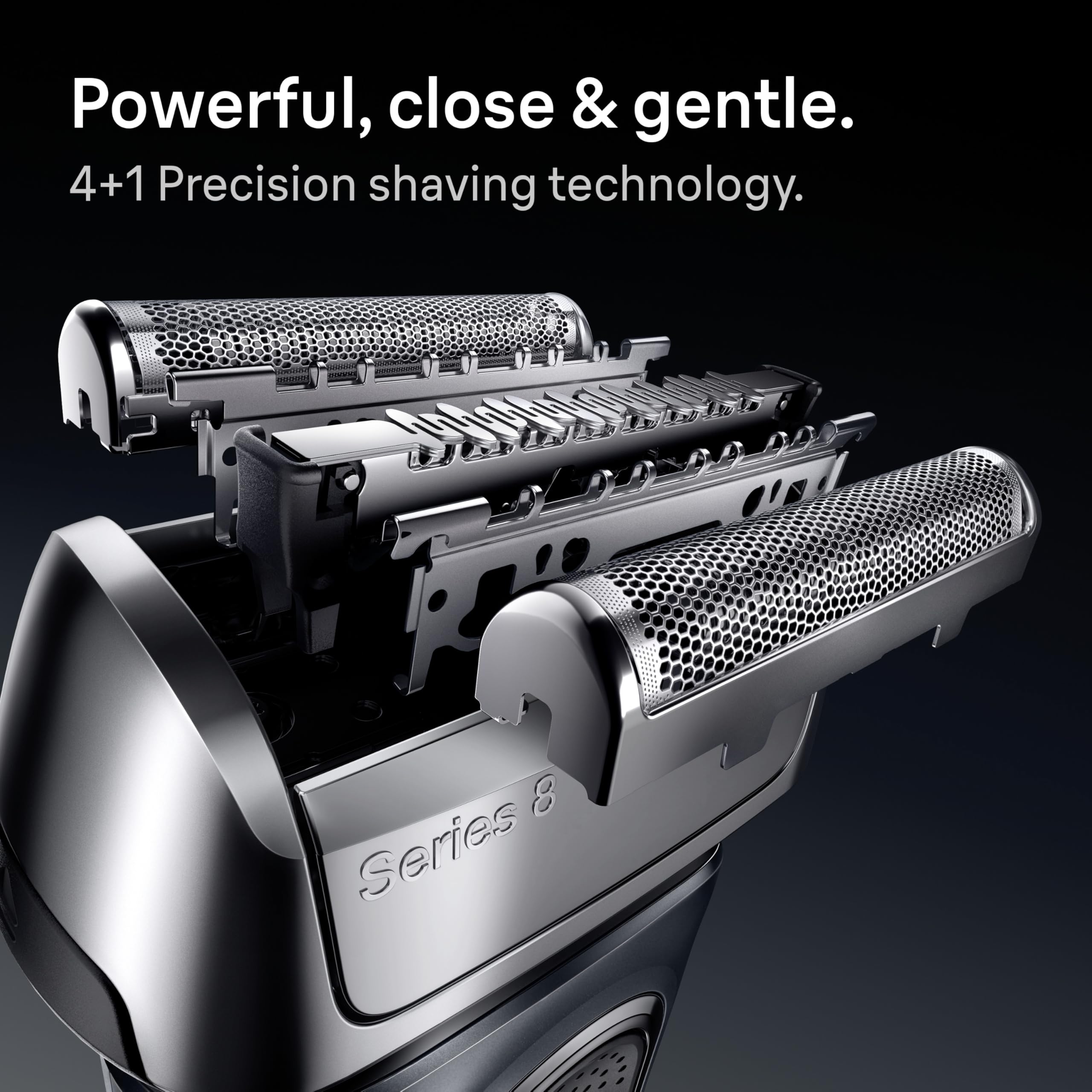Braun head cassette in action delivering close, smooth shave