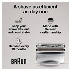 Braun head detail closeup highlighting durable materials and finish.