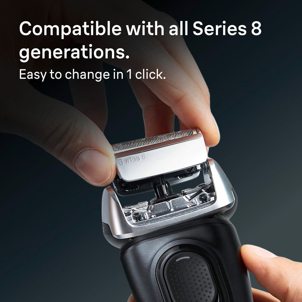 Easy-click replacement head installation on Braun shaver