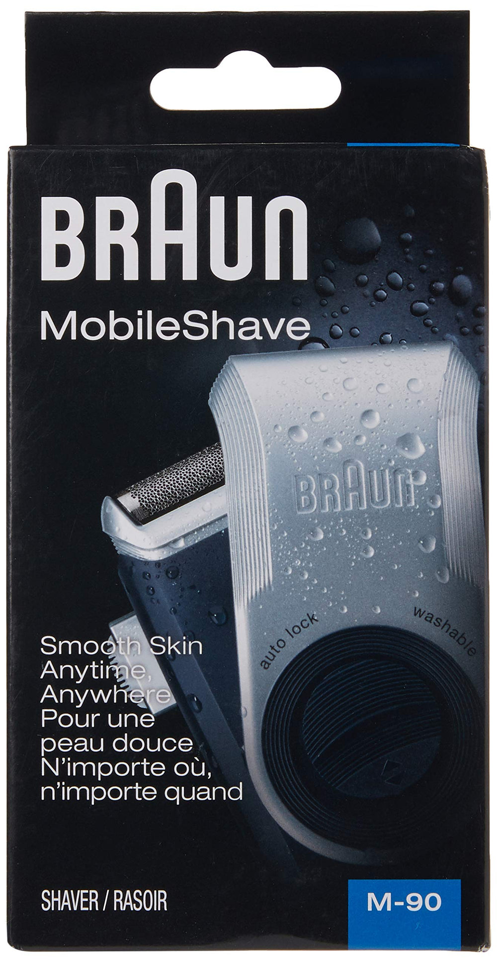 Braun M90 MobileShave washed under running water for easy cleaning