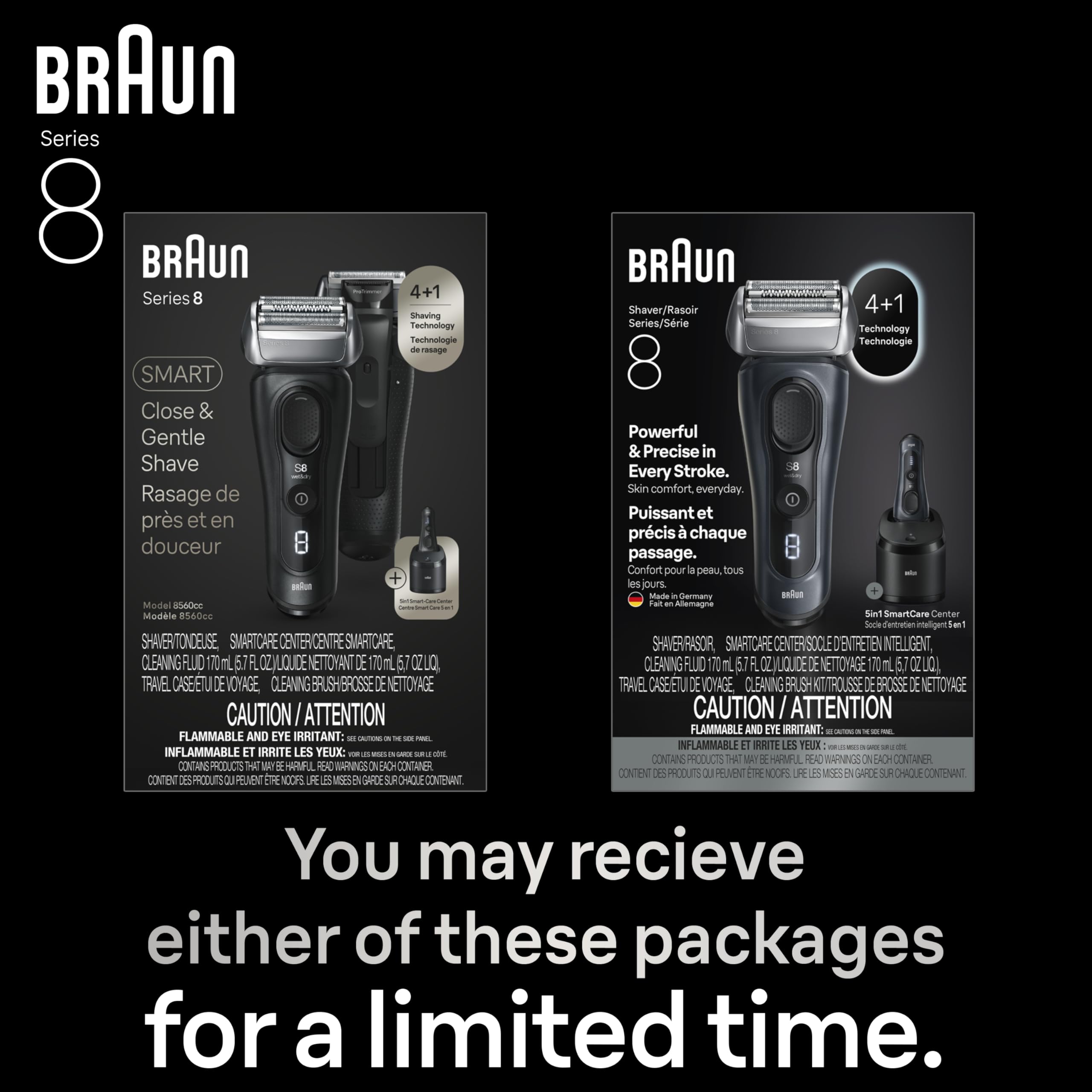 Braun precision long hair trimmer for detailed styling.