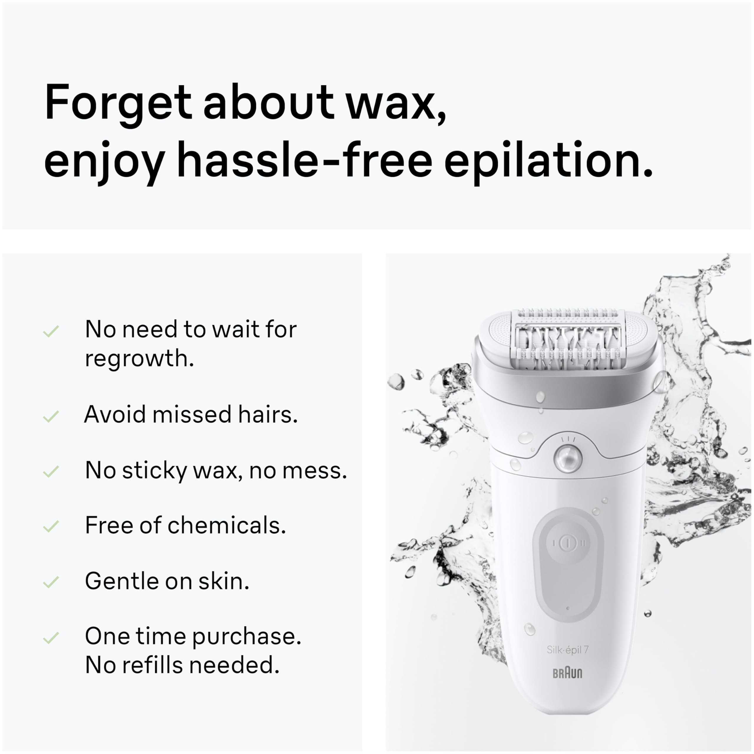 Braun SE7-041 skin contact cap enhances comfort while epilating