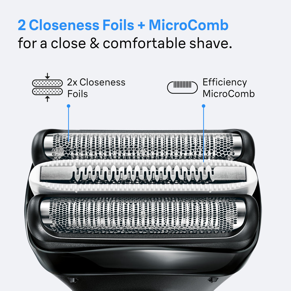 Compatibility graphic shows Braun Series 3 models compatible with 32B head.