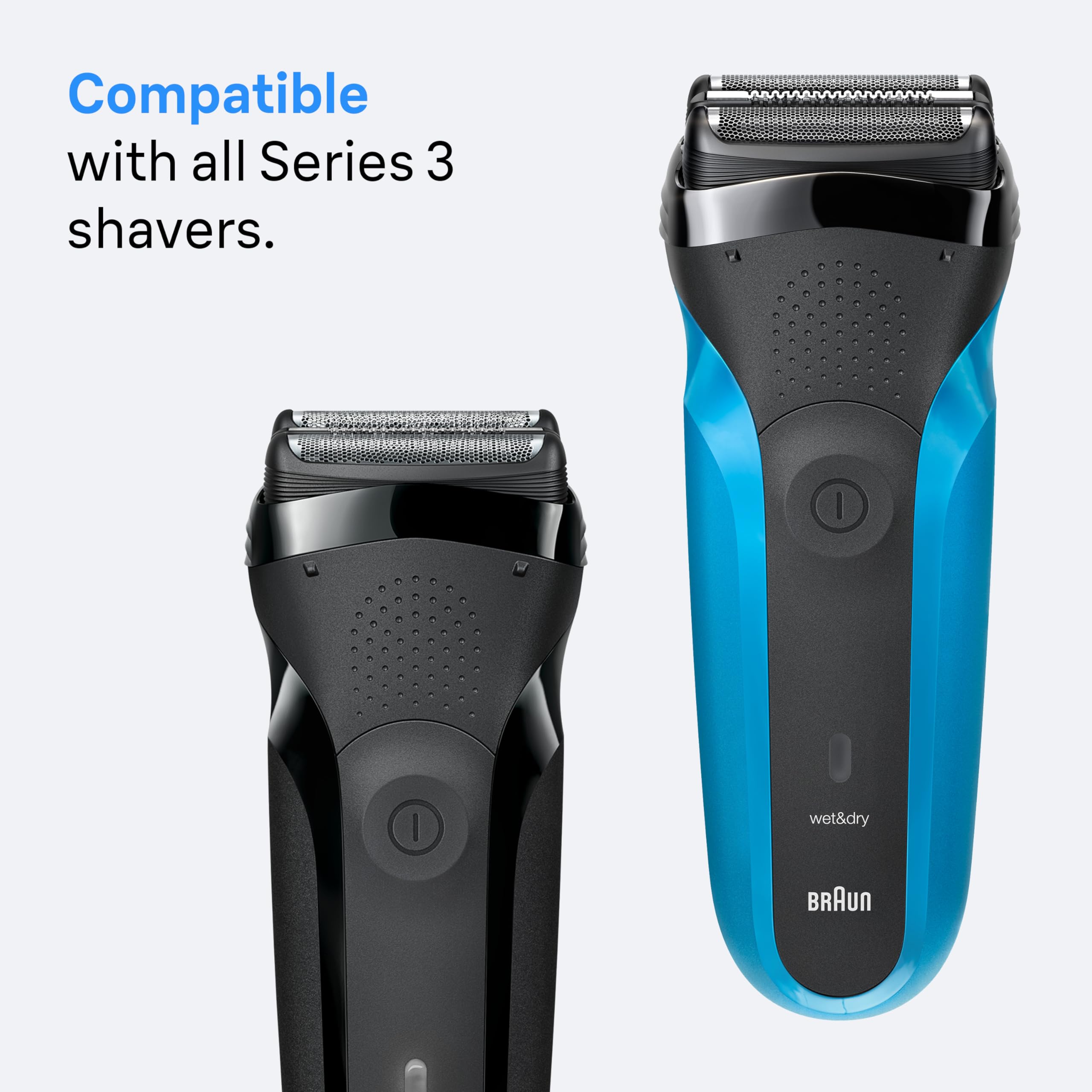 One-click attachment demonstration on Braun Series 3 replacement head for easy swap.