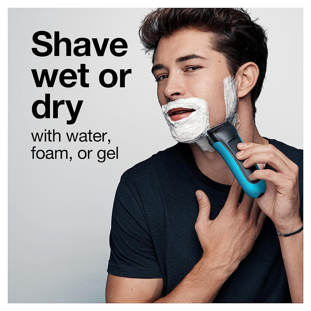 Braun Series 3 wet-dry use in shower with foam.