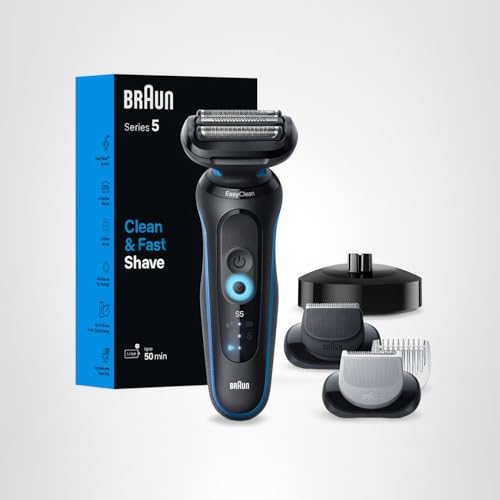 Blue color finish highlights the Braun Series 5 5150cs premium look