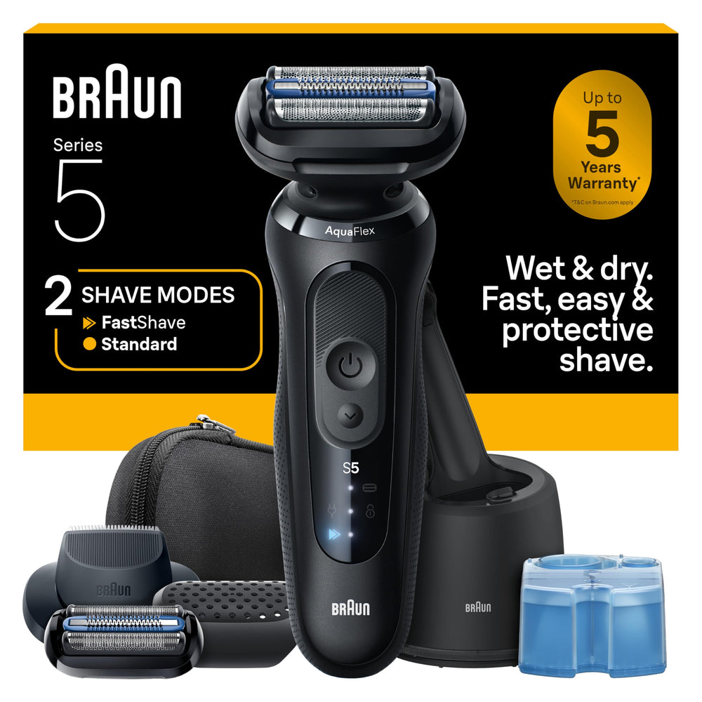Braun Series 5 close shave with AquaFlex blades for contours
