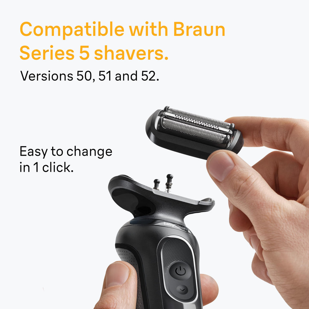 Braun Series 5 replacement head with easy 1-click fit for quick replacement
