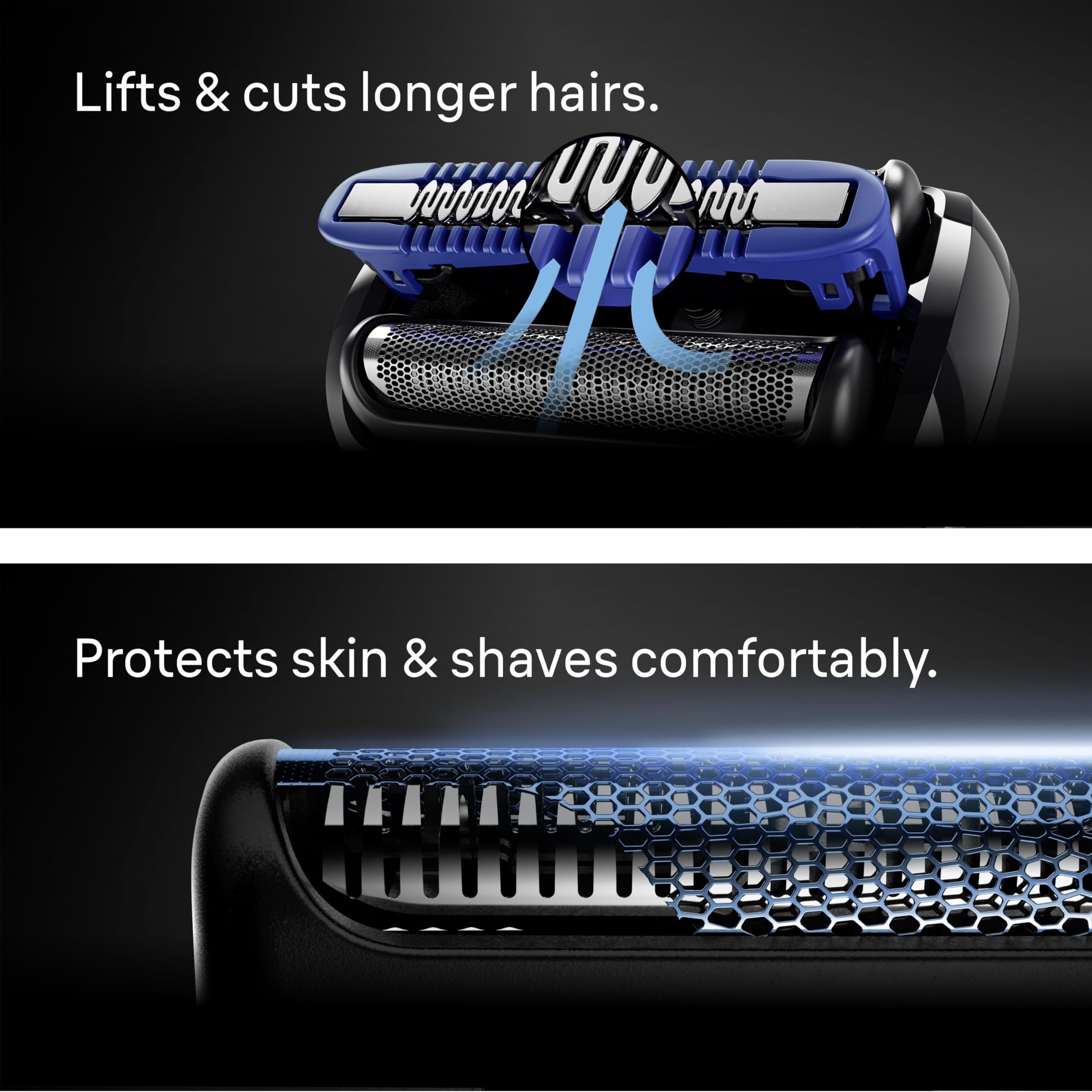 Braun Series 6 AquaFlex blades flex with your face for versatile shaving.