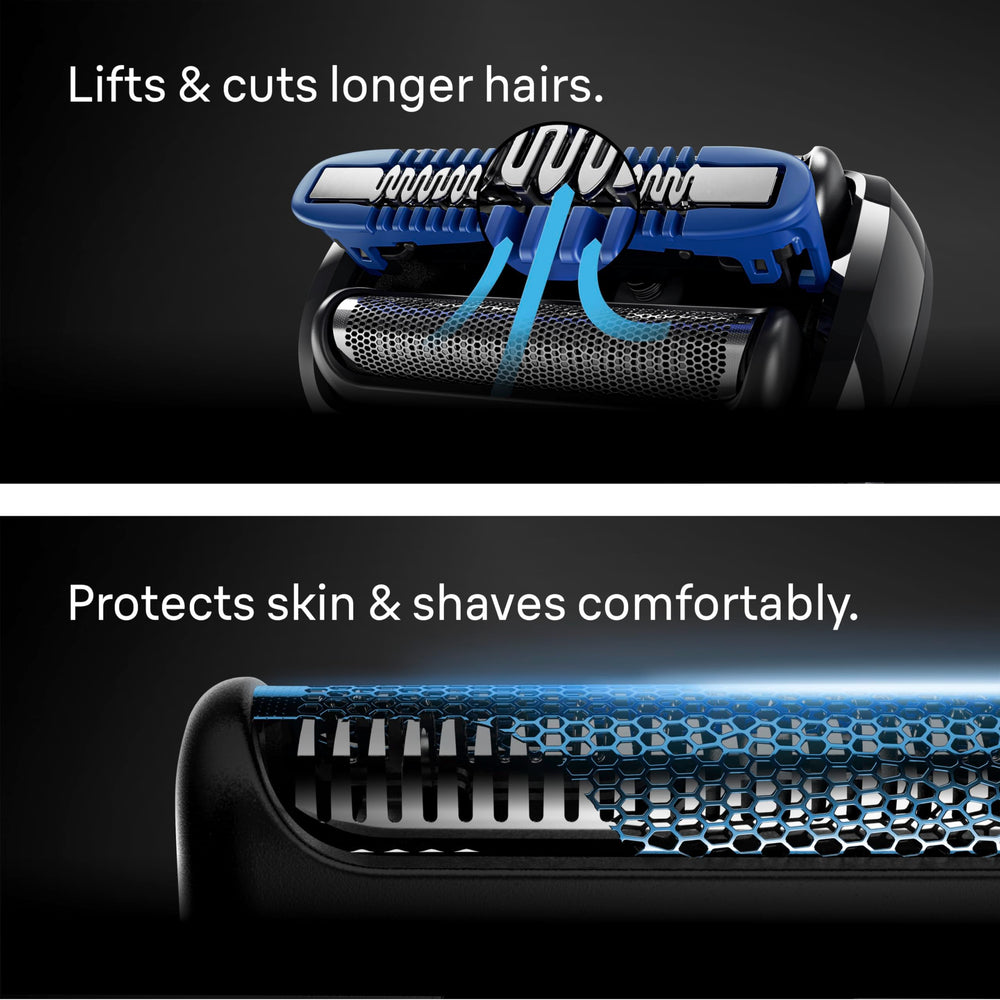 Braun Series 6 AquaFlex blades flex with your face for versatile shaving.