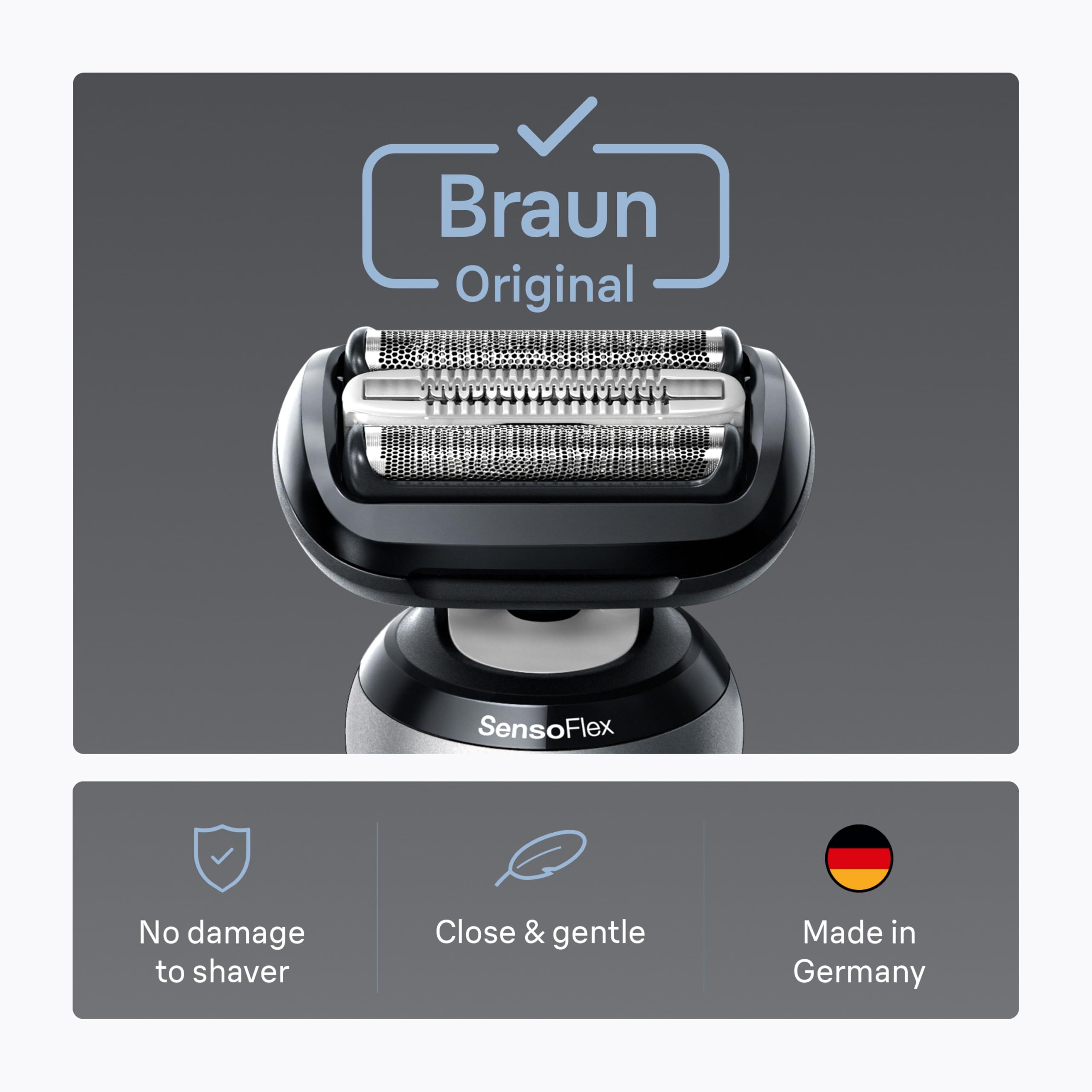 Braun Series 6 head attachment shown with easy-click replacement.