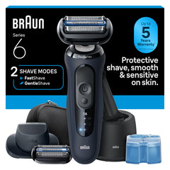 Braun Series 6 precision trimmer for precise edge detailing.