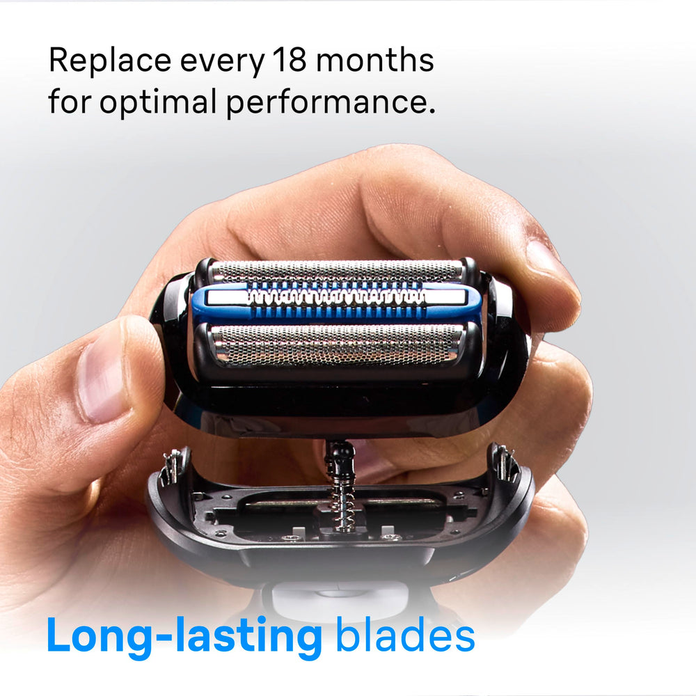 Braun Series 6 SmoothShave blade reduces tug and pull.