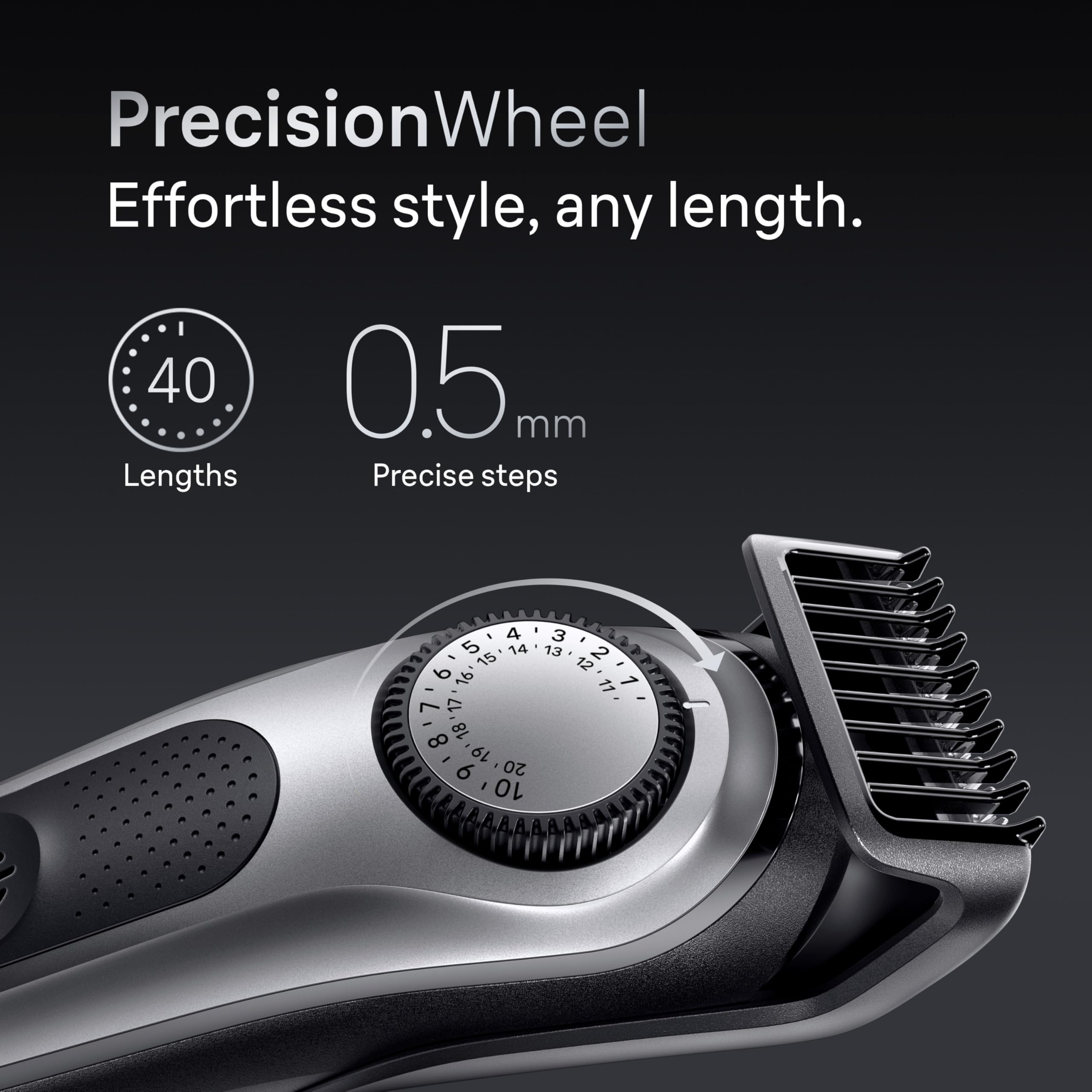 Braun Series 7 beard comb for precise length control.