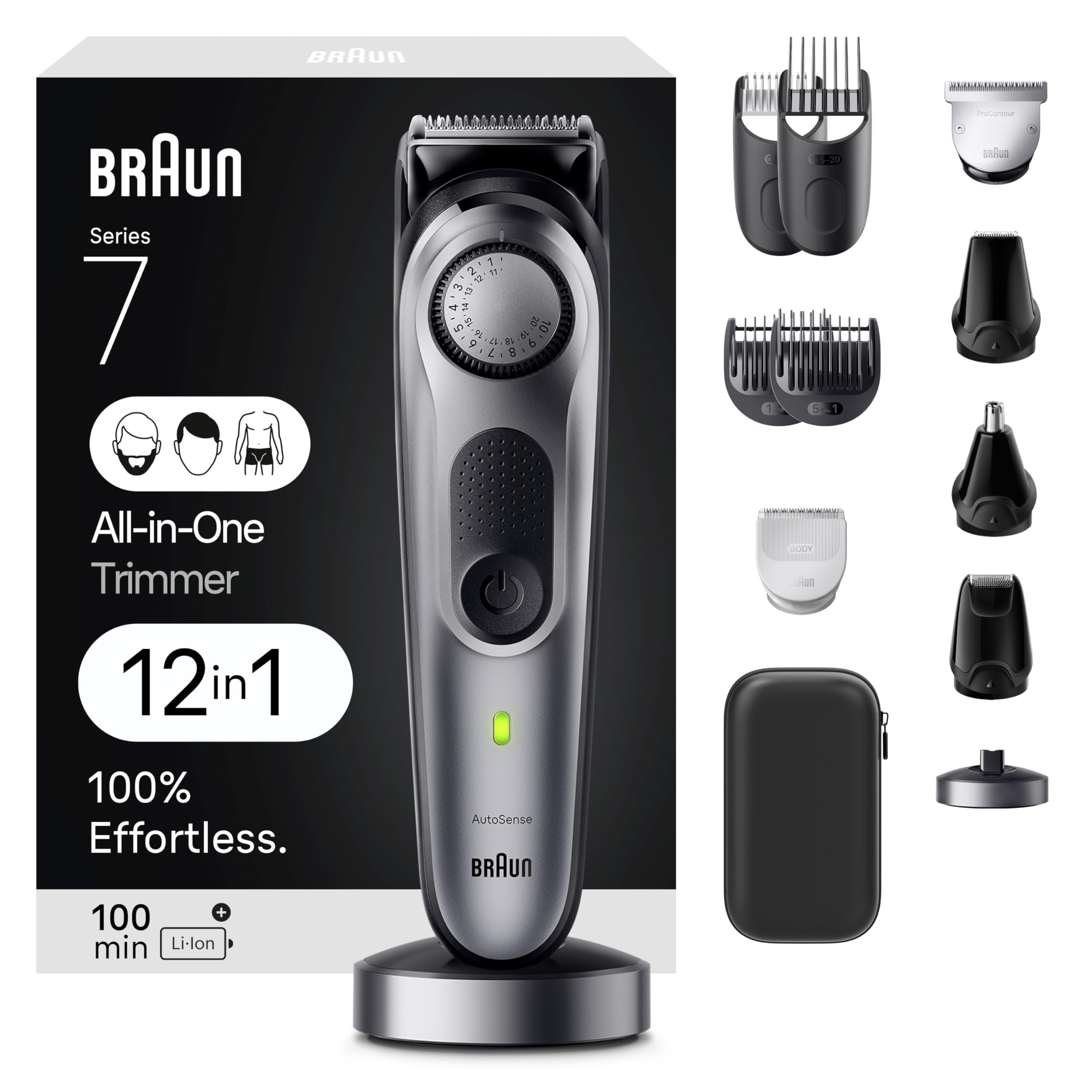 Braun Series 7 7440 trimmer device for versatile at-home grooming.