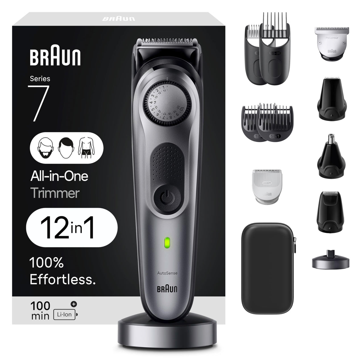 Braun Series 7 7440 trimmer device for versatile at-home grooming.
