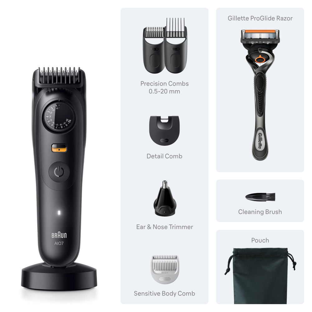 Braun Series 7 Pro Gillette razor attachment for comfortable close shave.