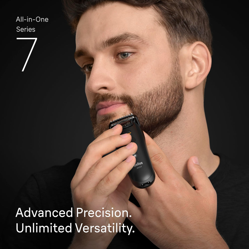 Braun Series 7 Pro kit packaging showing versatile grooming tools.