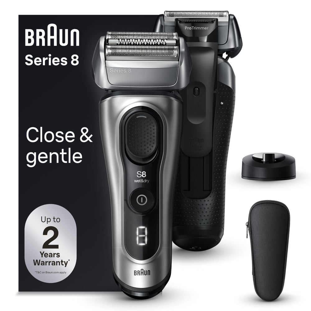 Braun Series 8 8517s head swivels 40 degrees for smoother, closer passes.