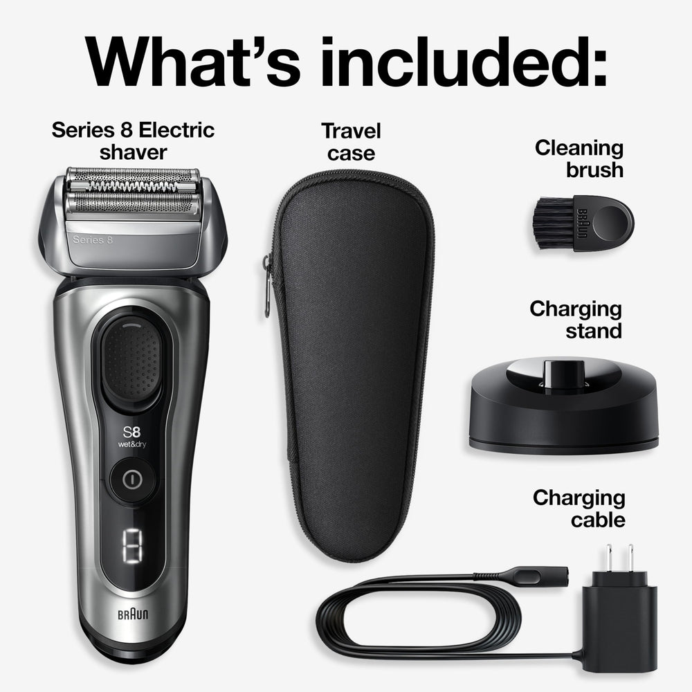 Braun Series 8 8517s ProTrimmer pops out for precise edge and sideburn shaping.