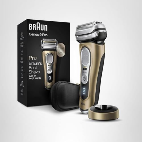 Braun Series 9 Pro 9419s box inclusions for travel-ready setup.