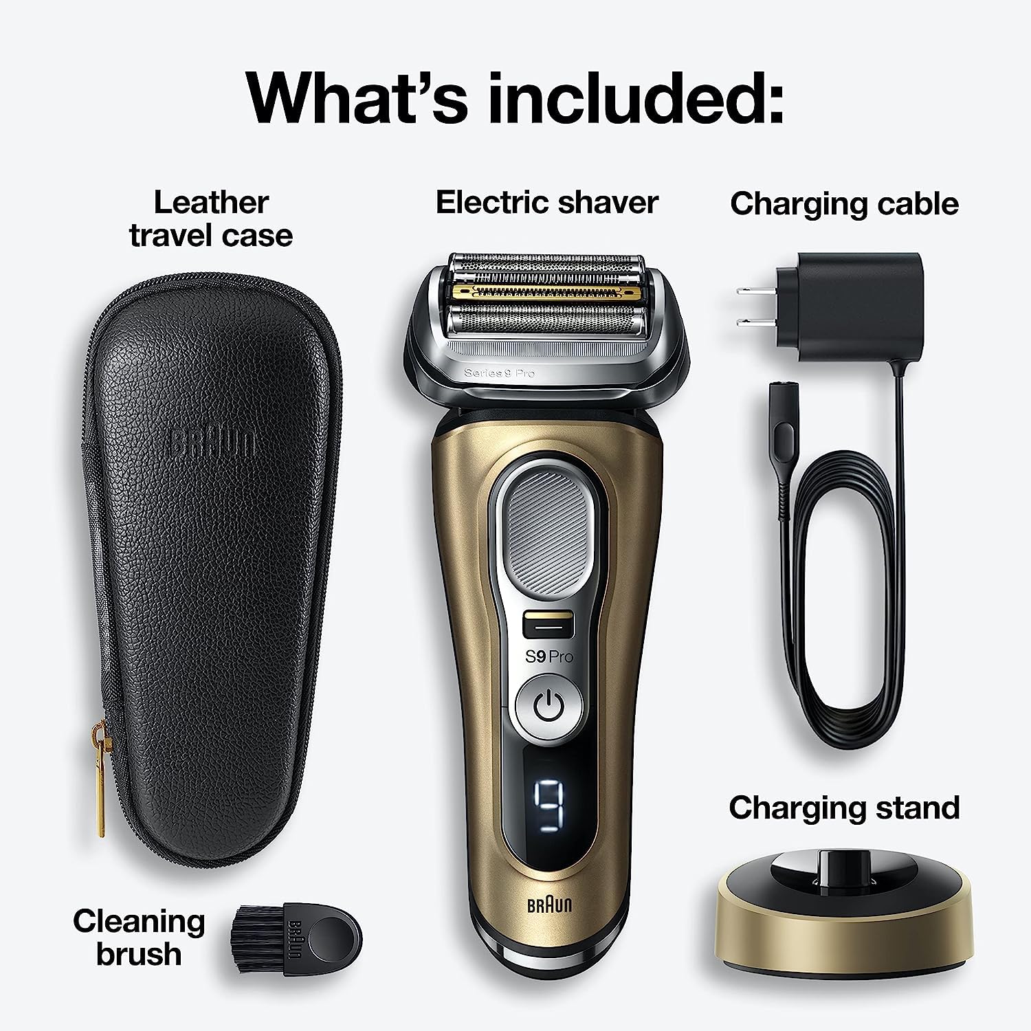 Braun Series 9 Pro 9419s ProLift trimmer close-up in action for lifted hairs.