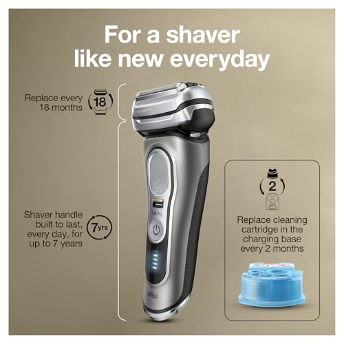 Braun Series 9 Pro 9465cc 7-day beard readiness for busy mornings.