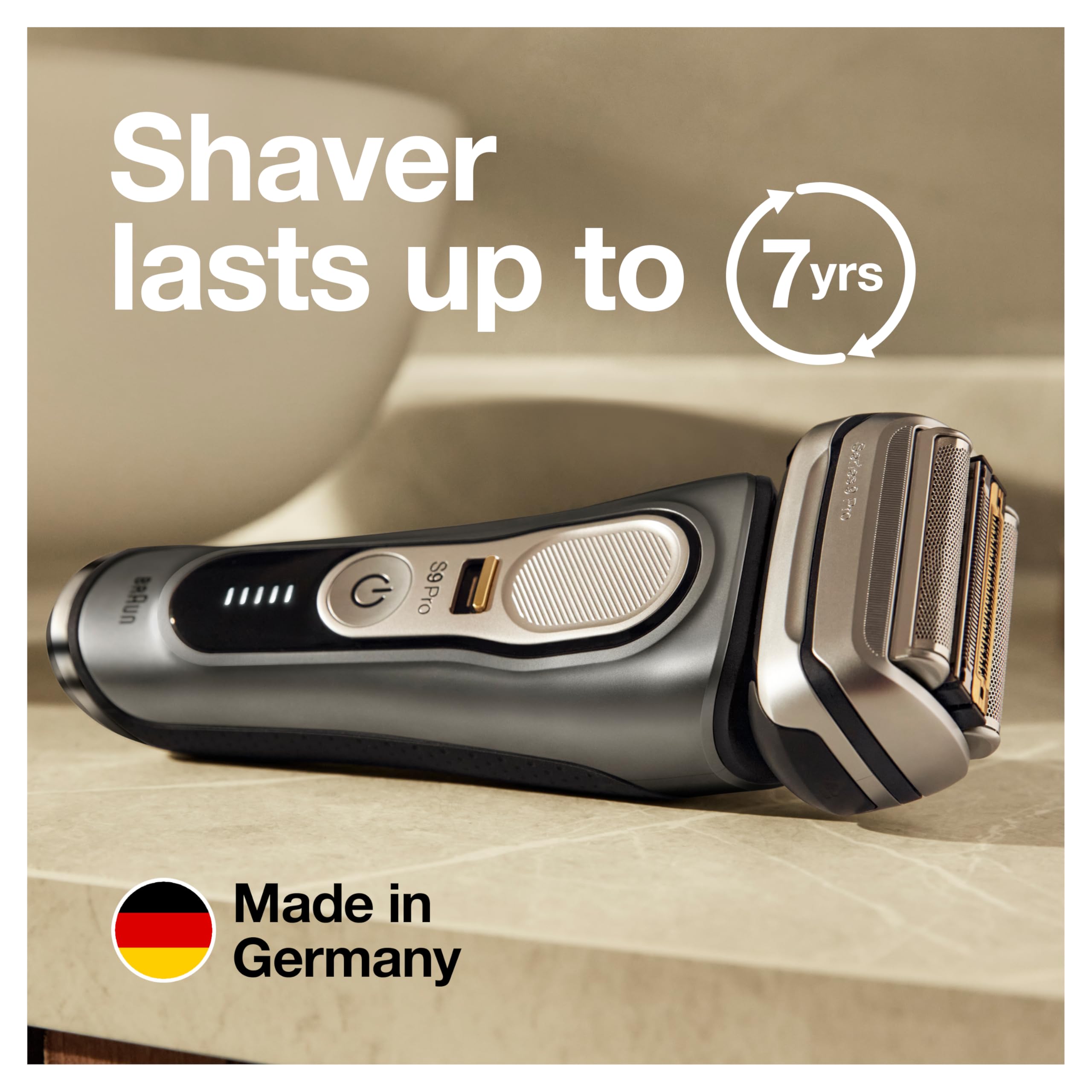 Braun Series 9 Pro 9465cc 60-minute cordless battery life.