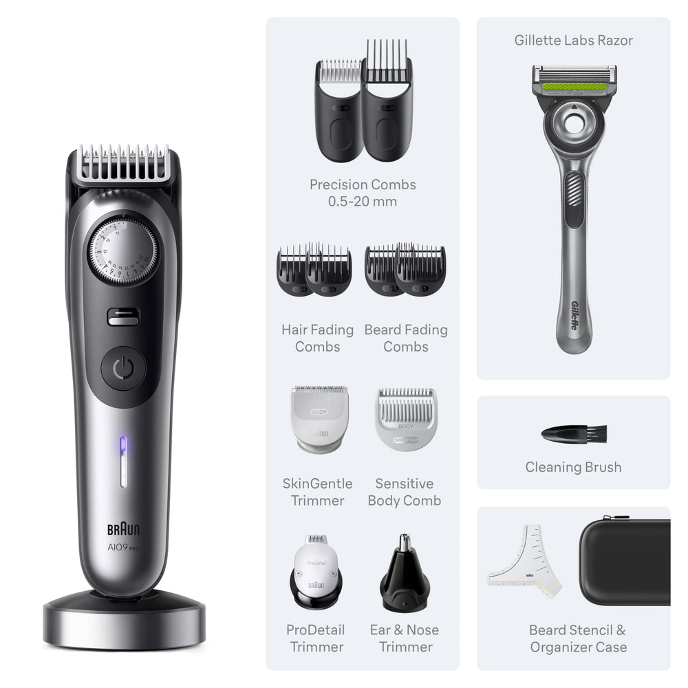Braun Series 9 PRO detailing attachment for sharp sideburns.