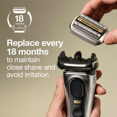 Braun Series 9 Pro head close-up blades for a gentle, precise shave.