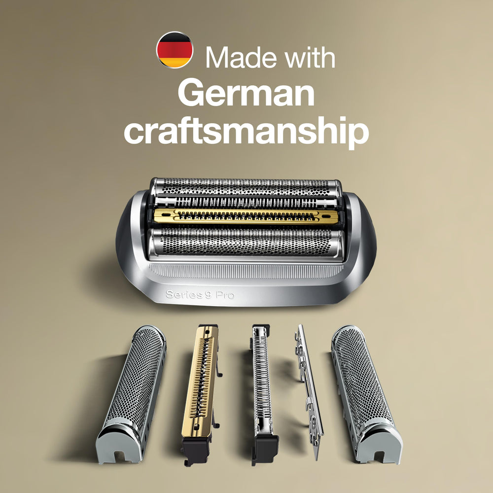 Braun Series 9 Pro head made in Germany, premium craftsmanship.