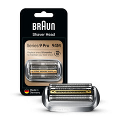 Braun Series 9 Pro replacement head in silver, box shown for renewed performance.