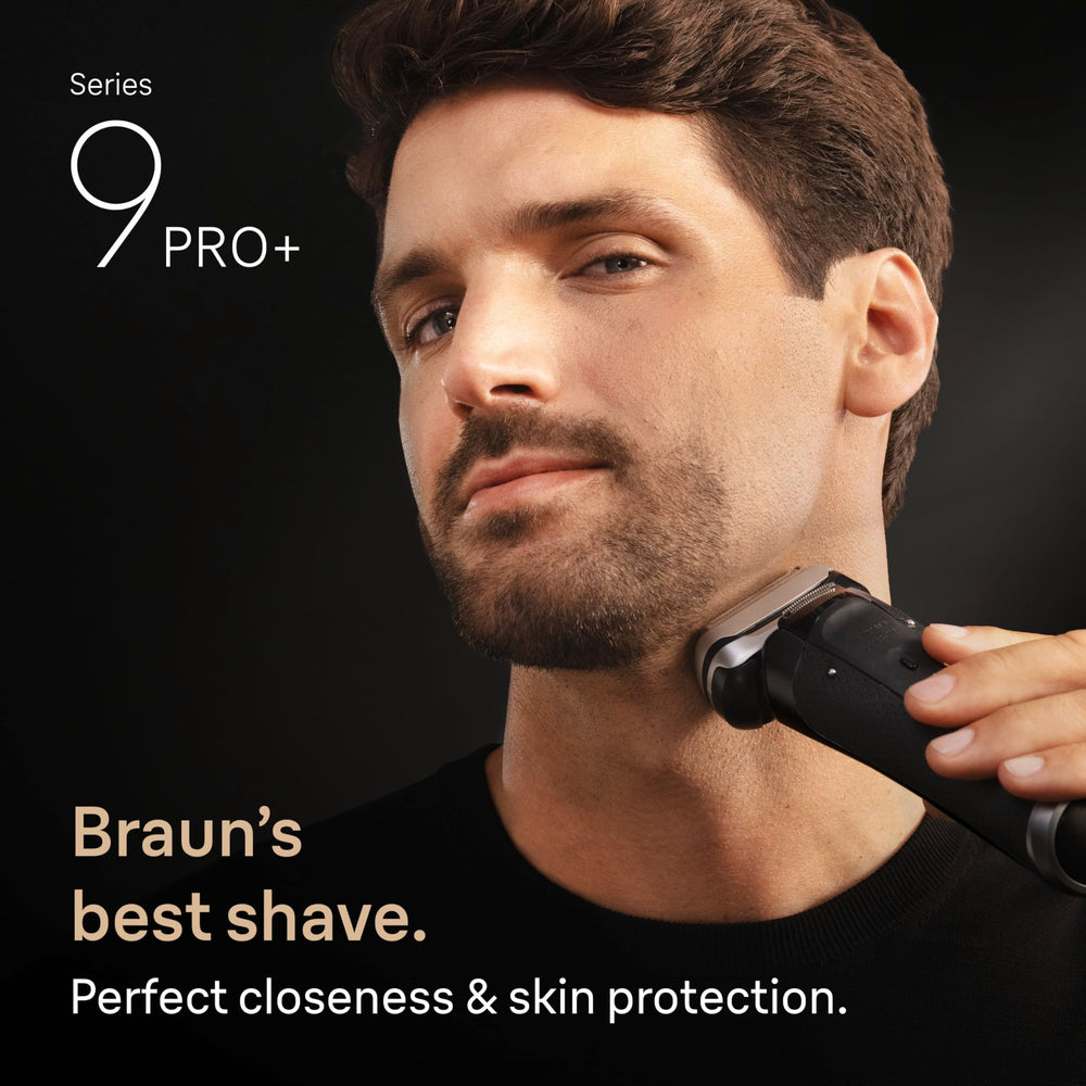 Braun Series 9 PRO+ skin-skimming OptiFoil protects skin while shaving.