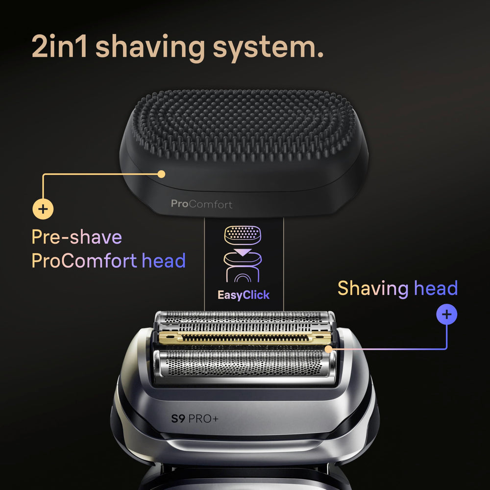 Braun Series 9 PRO+ drying and charging dock in use