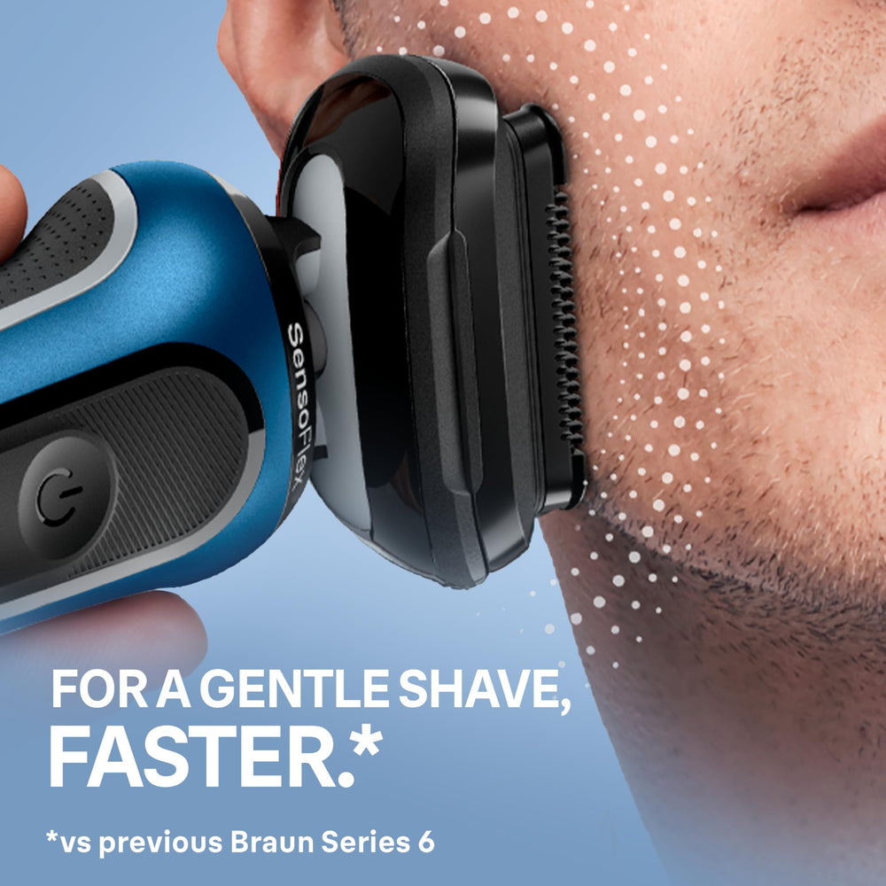 Braun Series 6 6177cc EasyClick system for quick head upgrades.