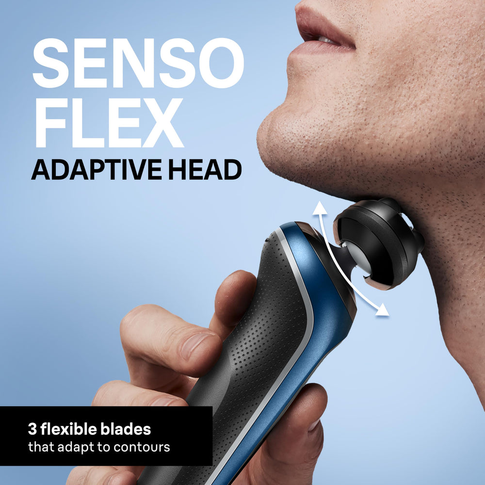Braun Series 6 6177cc SensoFlex head demonstrating reduced skin pressure.