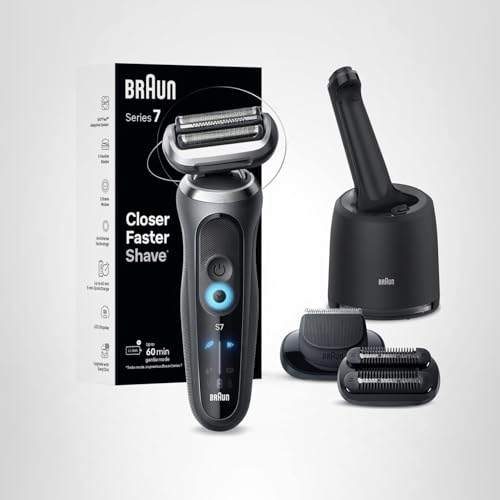 Braun Series 7 7185cc SmartCare center with attachments for easy maintenance.