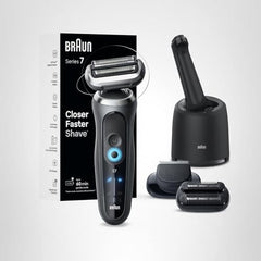 Braun Series 7 7185cc SmartCare center with attachments for easy maintenance.