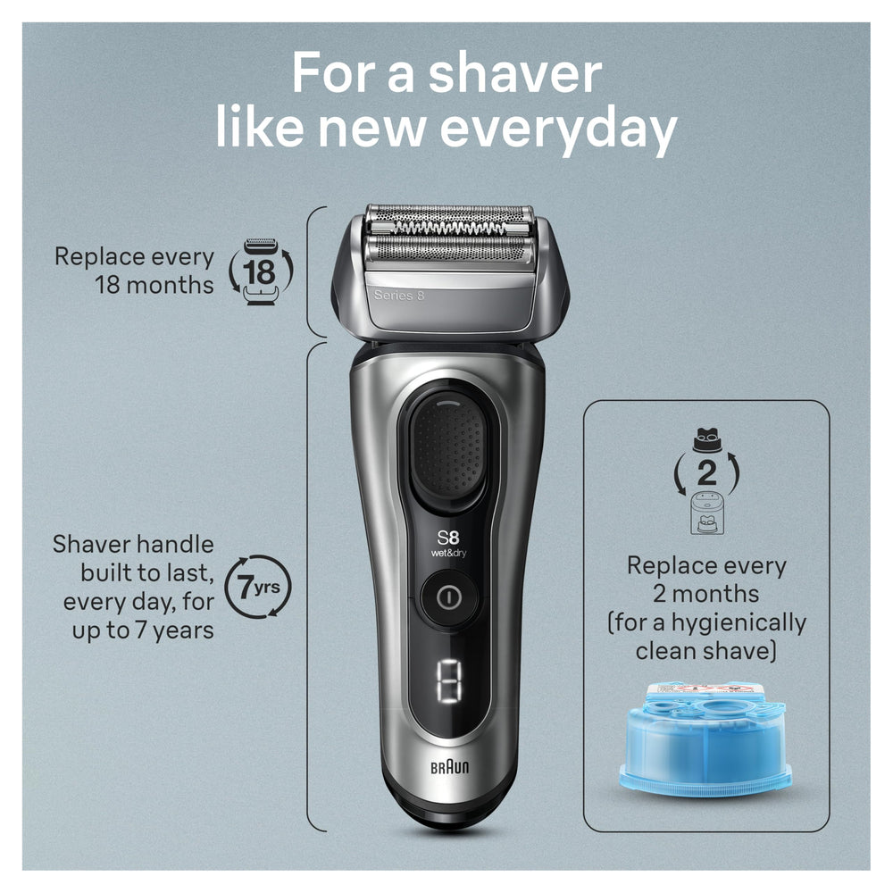 Braun Series 8 8567cc ProTrimmer deployed for precise sideburn shaping