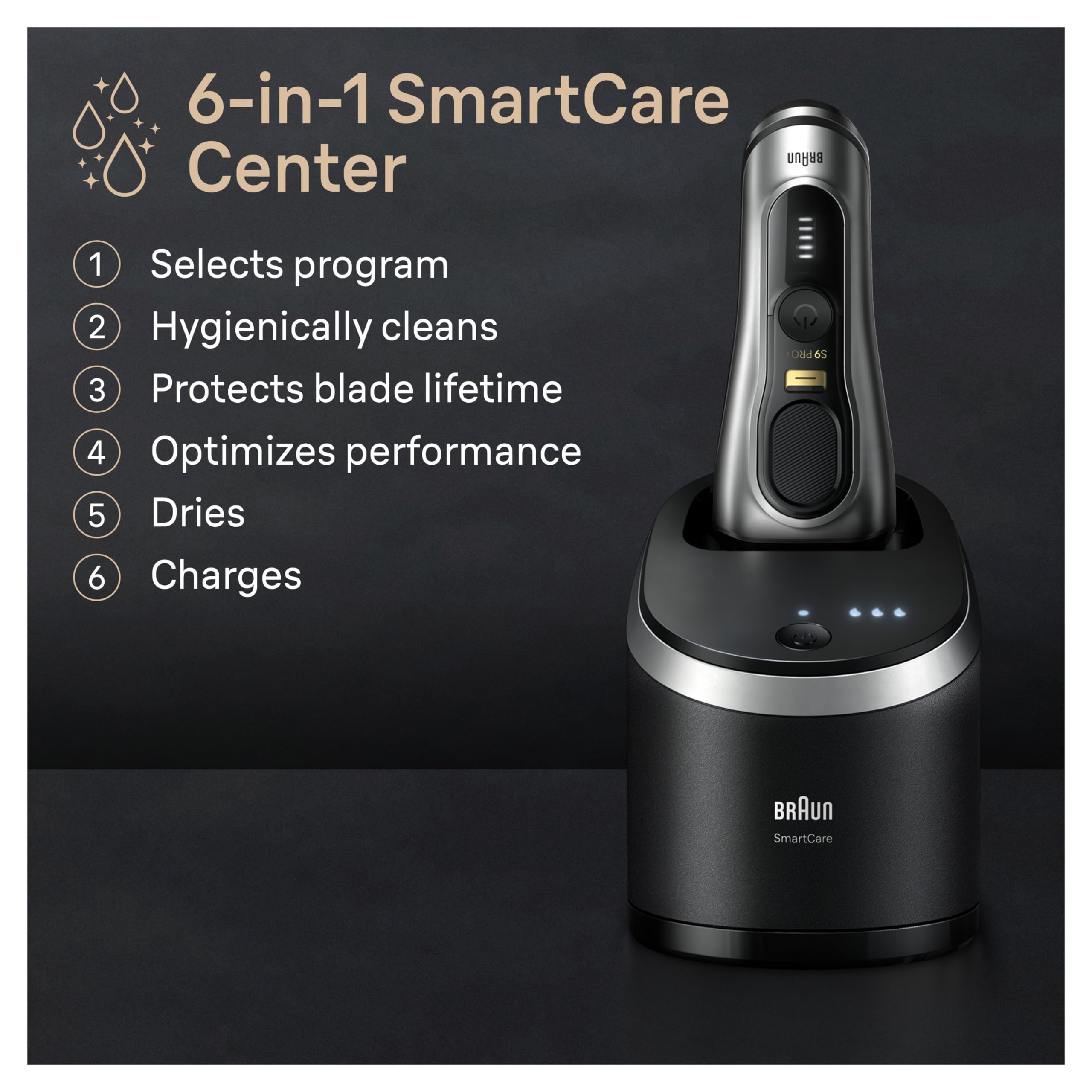 Braun Series 9 ProPlus precision ProTrimmer for precise sideburns and moustache