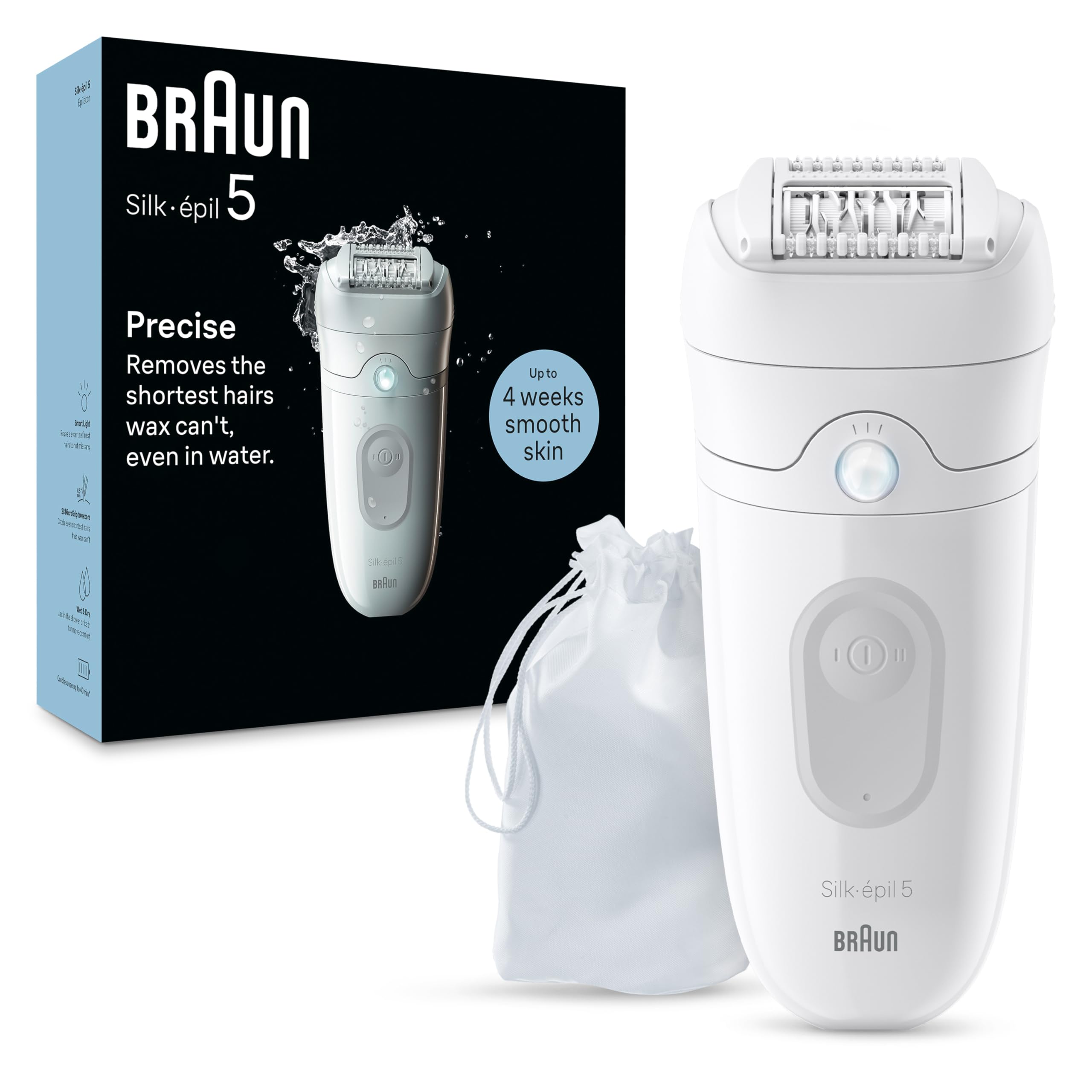 Braun Silk-épil 5 SE5-011 epilator front view for precise at-home hair removal.