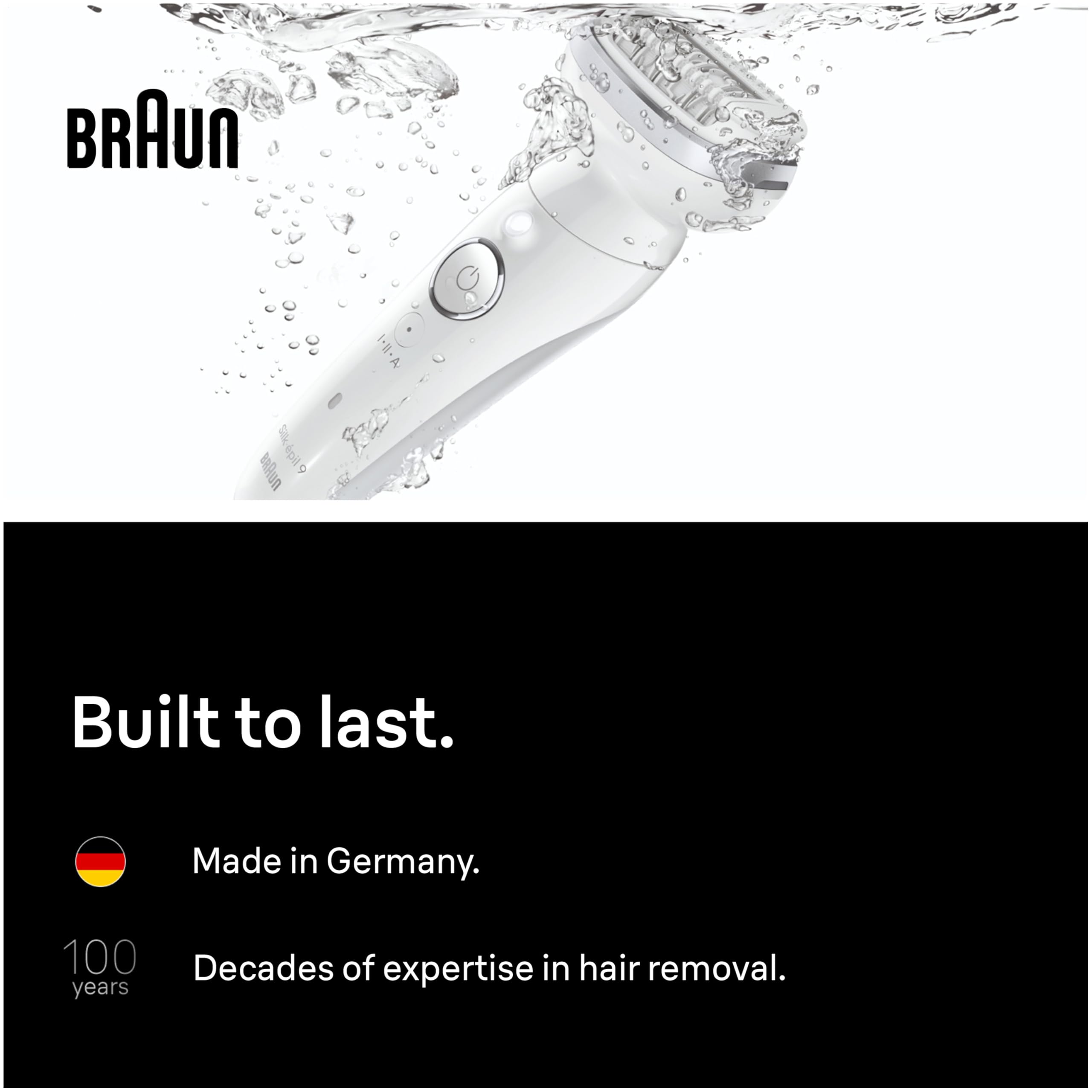 Braun Silk-épil SES9 precision handle provides confident grip when wet