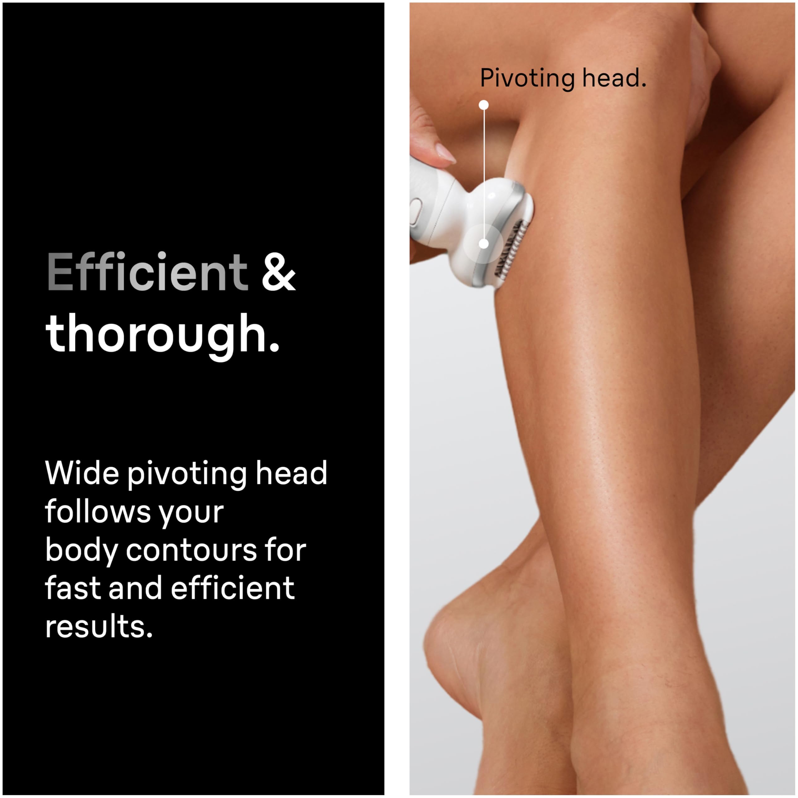 Braun Silk-épil SES9 captures short hairs at 0-5 mm for thorough epilation