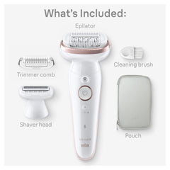 Braun Silk-épil SES9 in wet and dry use for comfortable epilation sessions